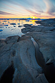 Grönland,Eisfjord,Ilulissat (Jakobshavn),Unesco-Welterbe,Das Ufer bei Sonnenuntergang