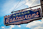 USA,Tennessee,Arcade Restaurant neon sign,Memphis