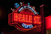 USA,Tennessee,Neon lights in Beale Street,Memphis