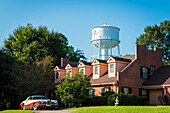 USA,Mississippi,Natchez Water Tower and antique car,Natchez