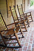 USA,Louisiana,Rocking chairs in Oakley Plantation,Audubon State