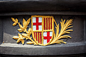 Spain,City coat of arms in Font de Canaletes in La Rambla,Barcelona