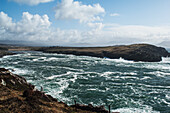 Waves crashing against Bolus Head,Ballinskelligs,Ring of Skelligs,County Kerry,Ireland,UK