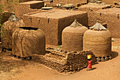 Niger,Central Niger,Tahoa,from rooftop of its World famous Friday Mosque,Yaama Village,Aerial view of Yaama Village