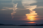 Sunset at Reenard Point looking across to Valentia Island,Cahersiveen,Iveragh Peninsula,County Kerry,Ireland,UK