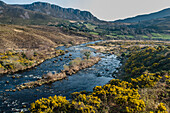 River Behy with MacGillycuddy's Reeks behind,Iveragh Peninsula,County Kerry,Ireland,UK