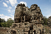 Cambodia,Giant stone heads at Bayon Temple,Angkor Wat