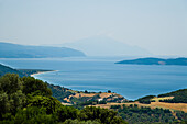 Greece,View over coastline of Mediterranean sea,Halkidiki