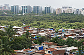 India,View of Dharavi shanty town,Mumbai
