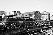 UK,England,Camden,London,People next to Hampstead Road Lock