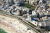 Brazil,Aerial view of coastline and city,Rio de Janeiro