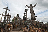Blick auf Jesus Christus Monumente und Kreuze,Siauliai,Litauen