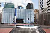 Fountain Among City Buildings,New Zealand