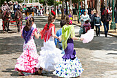 April Feria Festival,Children In Traditional Dresses,Seville,Andalucia,Spain