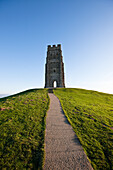 Turm oben auf dem Hügel,Glastonbury,Somerset,England