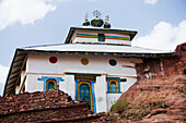 Kirchengebäude mit bunt bemalter Verkleidung,Tigray-Region,Äthiopien