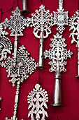 Silberne Kreuze zum Verkauf,Lalibela,Äthiopien