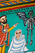 Details der Wandmalereien der Kirche mit biblischen Szenen,Äthiopien