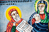 Details der Wandmalereien in der Kirche mit biblischen Szenen,Äthiopien