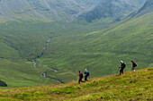 Wanderer in den Black Cuillin, Isle Of Skye, Schottland