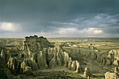 Rock formations of Adobe Town in Wyoming's Red Desert,USA,Adobe Town,Wyoming,United States of America