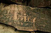 Nahaufnahme einer Petroglyphe im Nine Mile Canyon, Utah, USA, Price, Utah, Vereinigte Staaten von Amerika