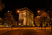 Arc de Triomphe lit up at night in Paris,Paris,France