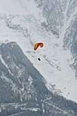 Paragliding near Mont Blanc in France,Chamonix,France