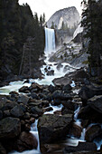 Vernal Fall cascading into the Merced River in Yosemite National Park,California,USA,California,United States of America