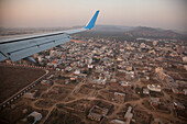 Blick auf Jaipur aus einem Düsenflugzeug,Jaipur,Indien