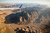 Einflug nach Jordanien, in der Nähe des Golfs von Aqaba, Jordanien