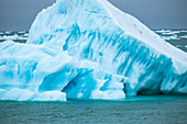Iceberg adrift in cold Arctic water of the Hinlopen Strait,Svalbard,Norway