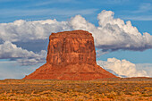 Merrick Butte,a rock formation in Monument Valley,Arizona.  The red rock glows at sunset as the light hits them,Arizona,United States of America