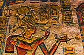 Flachrelief an den Wänden des königlichen Grabes von Ramses III. im Tal der Könige, Theben, Ägypten