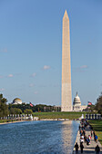 Washington Monument vom Lincoln Monument aus, Washington D.C., Vereinigte Staaten von Amerika