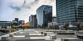 Promenade along the coast with commercial buildings on the waterfront,Wellington,Wellington Region,New Zealand