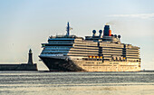 Cruise ship,MS Queen Victoria,entering the River Tyne,South Shields,Tyne and Wear,England