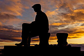 Fiddler's Green Fishermen's Memorial,a statue for lost fishermen,North Shields,Tyne and Wear,England