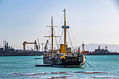 Huascar,ironclad turret ship built in Britain in the 1860s,memorial ship and floating museum,Talcahuano,Biobio Region,Chile