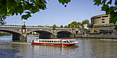 Yarra River Cruise boat and the Princes Bridge,Melbourne,Victoria,Australia