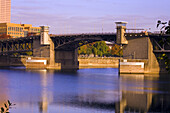 Morrison Bridge over Willamette River,Portland,Oregon,United States of America
