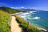 Trail down to the beach along the Oregon coast in Ecola State Park,Oregon,United States of America