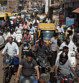 Busy street traffic in Gwalior,India,Gwalior,Madhya Pradesh,India