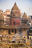 Manikarnika Einäscherungsstelle am Ufer des Ganges,Varanasi,Uttar Pradesh,Indien