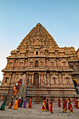 Brihadishvara, Tempelkomplex aus der Chola-Ära, gewidmet der Hindu-Gottheit Lord Shiva, Thanjavur, Tamil Nadu, Indien