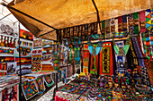 Cultural souvenirs on display in the market stall in Greenmarket Square in Cape Town,Cape Town,South Africa