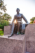 Statue von Richter Baylor auf dem Campus der Baylor University im Bundesstaat Texas, USA, Waco, Texas, Vereinigte Staaten von Amerika