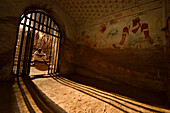 Multicolor hieroglyphic inscriptions inside the Tomb of King Tanwetamani.,Karima,Sudan,Africa.