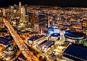 Evening aerial view of the city of Los Angeles,Los Angeles,California,United States of America