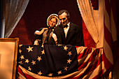 Wax sculpture of Abraham Lincoln and his wife Mary Todd inside of the Lincoln Museum in Springfield,Illinois,USA,Springfield,Illinois,United States of America